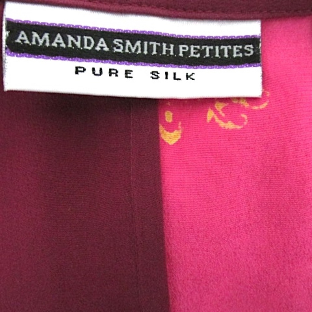 Amanda Smith Purple Pink Silk Wrap Skirt, Size PM - Picture 9 of 11